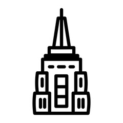 Obraz premium A drawing style icon of empire state skyscraper