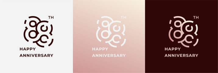 Logo 88th, 88 years anniversary, Creative design template for celebration, birthday, greeting and invitation. Editable file