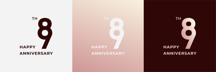 Logo 89th, 89 years anniversary, Creative design template for celebration, birthday and invitation. Editable file