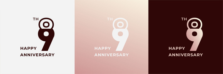 Logo 89th, 89 years anniversary, Creative design for celebration, birthday, greeting and invitation. Editable file