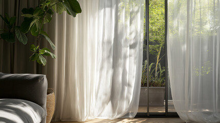 sheer curtains in white colors 