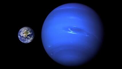 Image comparing the sizes of Neptune and Earth.