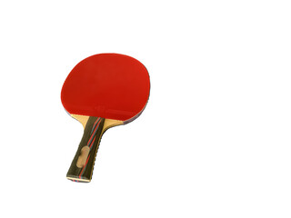 Table tennis red colour bat isolated on white background 