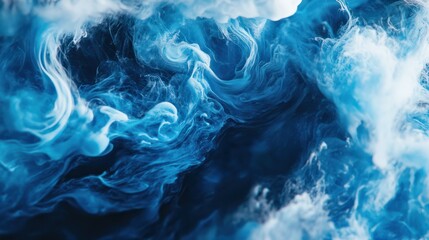 Fototapeta premium Spectacular image of dark blue and white liquid ink churning together, with a realistic texture and great quality for abstract concept. Digital art 3D illustration.