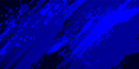 blue color pattern gradient grunge texture background. Dots pop art comics sport style vector illustration Abstract background dark blue with modern
