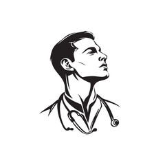 Medical Doctor, Physician Icon with Stethoscope Sign