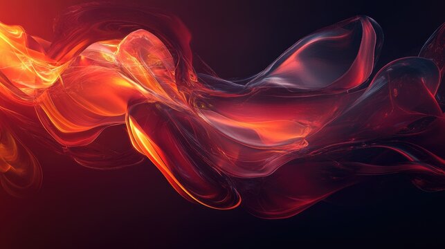 Abstract Red and Orange Wave Swirling Motion Background