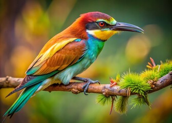 Fototapeta premium In a serene nature setting, a magnificent bird’s claws wrap around a branch, revealing its sharp talons and