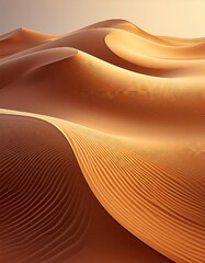 Golden sand dunes in the desert.