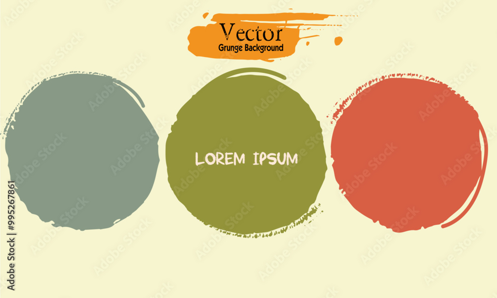 Fototapete grunge design elements.beautiful color grunge design elements, label paper circle brush stroke, brus