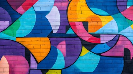 Fototapeta premium 74. A colorful graffiti wall in an urban setting filled with street art