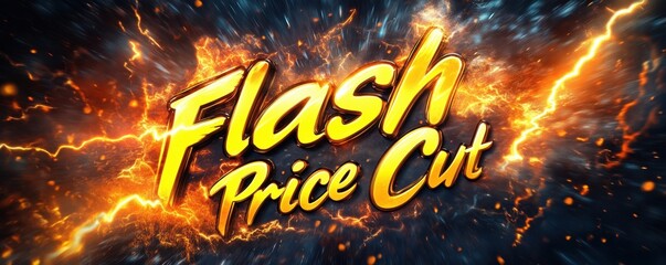 Dynamic 'Flash Price Cut' promotional banner with electrifying background design.