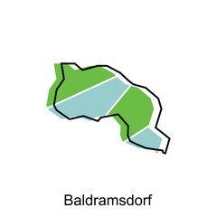 Map City of Baldramsdorf, administrative modern design - location on Austria, logotype element for template