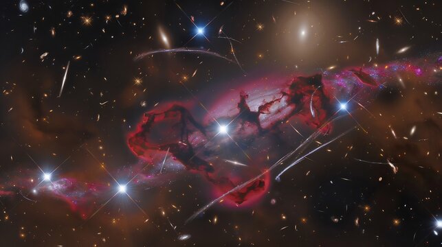 Galaxy illuminated by cosmic energy and dark matter featuring outer space and astrophysics elements