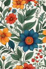 seamless background with flowers