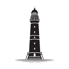 LightHouse Clipart Design - LightHouse Vector illustration in black and white