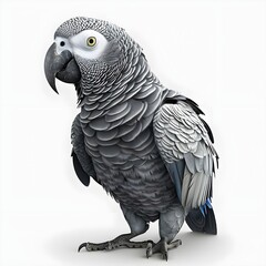 Obraz premium black and white parrot with white background Generative AI