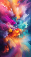 Colorful smoky clouds abstract background wallpaper, vintage cloudlike paint