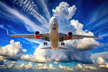 Delta airlines plane flying in sky with clouds in Inglewood California USA