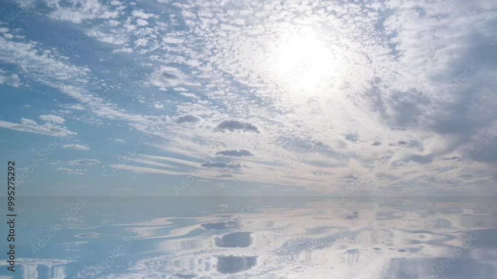 Wall mural puffy fluffy white clouds sky time lapse. slow moving clouds. b roll footage cloudscape timelapse cl