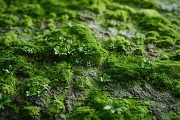 Tranquil Green Oasis. Soft, spongy, and absorbent moss, plant texture