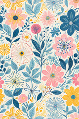 seamless pattern with flowers