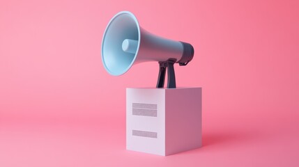 A Megaphone Amplifying a Voting Ballot Advocating for Civic Engagement and Action in the Democratic Process