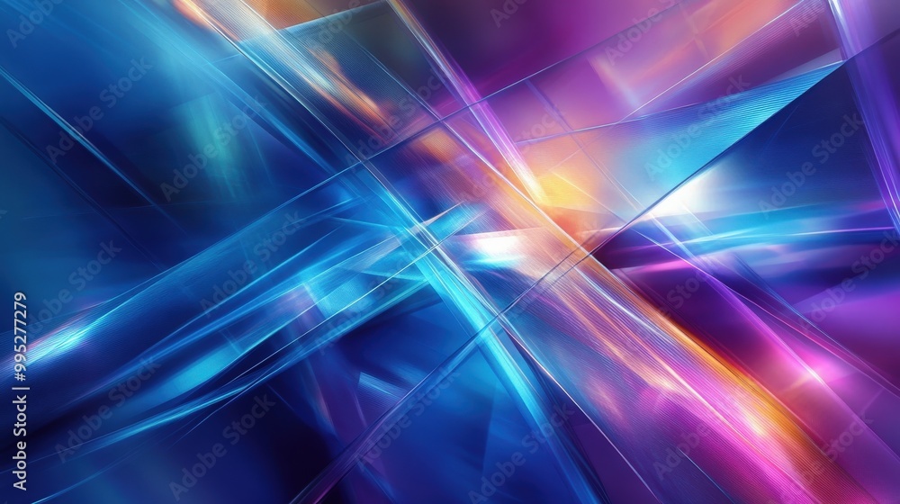 Poster abstract design with futuristic light patterns and sleek geometric shapes, perfect for high-tech and
