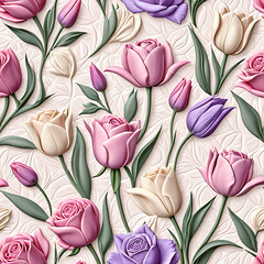 seamless pattern with tulips