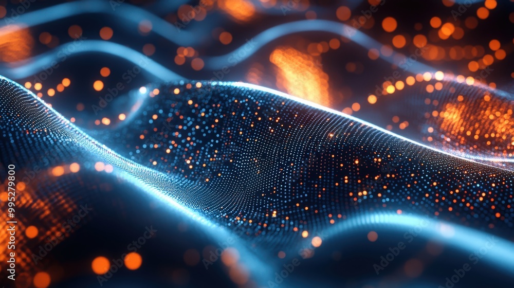 Poster abstract light technology pattern with dynamic shapes and glowing lines, showcasing futuristic desig