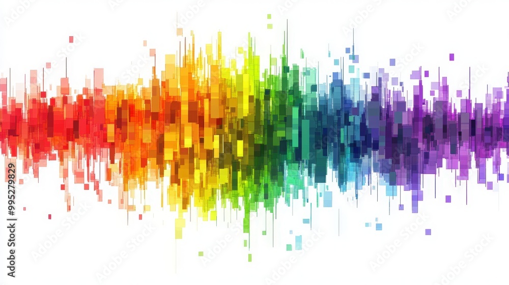 Leinwandbilder abstract pixel art with a rainbow color scheme. modern design elements create a striking visual on a