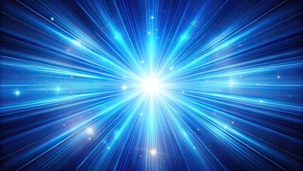 Dynamic lighting effect on a vibrant blue background with moving beams