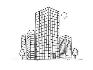 Single-Line Skyscraper: Minimalistic Corporate Ambition Embodied in One Elegant Stroke