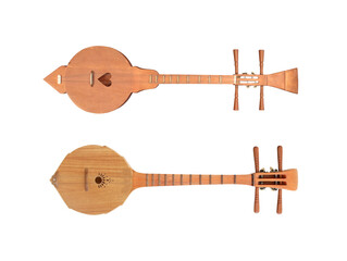 Thai musical instruments. Lanna ancient sing-song style isolated on white