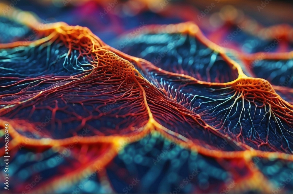 Poster vibrant abstract art with intricate patterns and colors. ai.