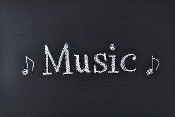 Obraz premium Chalkboard Music Notes 