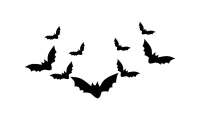 Halloween bat silhouette collection, Halloween bat elements, bat silhouette, black Halloween bat illustration