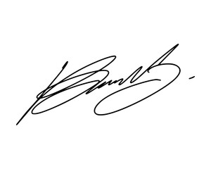 Abstract signature idea starting letter B for document. Vector with transparent background or alpha channel.