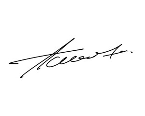 First letter A signature ideas for documents. Vector with transparent background or alpha channel.