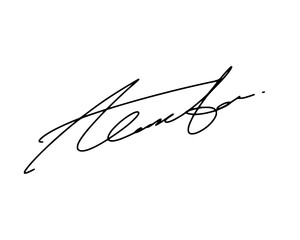 First letter A signature ideas for documents. Vector with transparent background or alpha channel.