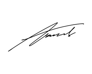 First letter A signature ideas for documents. Vector with transparent background or alpha channel.