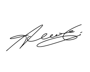 First letter A signature ideas for documents. Vector with transparent background or alpha channel.