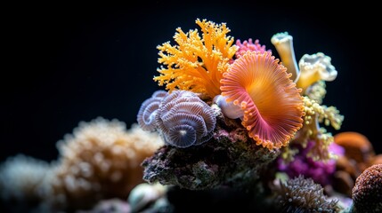 Colorful Coral Reef Underwater Macro Photography