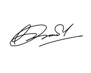 Abstract signature idea starting letter D for document. Vector with transparent background.