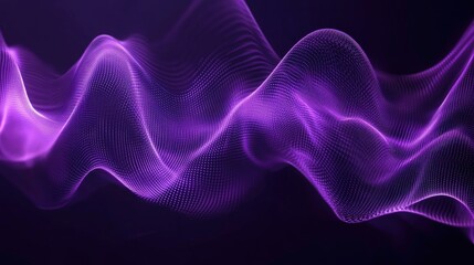 Obraz premium Artistic purple sound wave pattern with smooth gradients and rhythmic waveforms. Ideal for high-tech and digital aesthetics