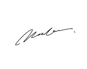 First letter M signature ideas for documents. Vector with transparent background or alpha channel.