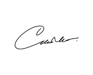 First letter C signature ideas for documents. Vector with transparent background or alpha channel.