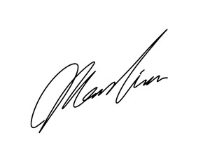 First letter M signature ideas for documents. Vector with transparent background or alpha channel.