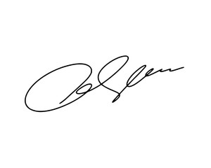 First letter C signature ideas for documents. Vector with transparent background or alpha channel.