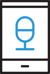 Smartphone Microphone Line Icon
